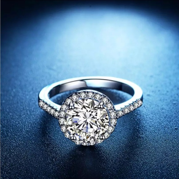 925 STERLING SILVER 2CTW LUXURY DIAMOND RING - Picture 4 of 6